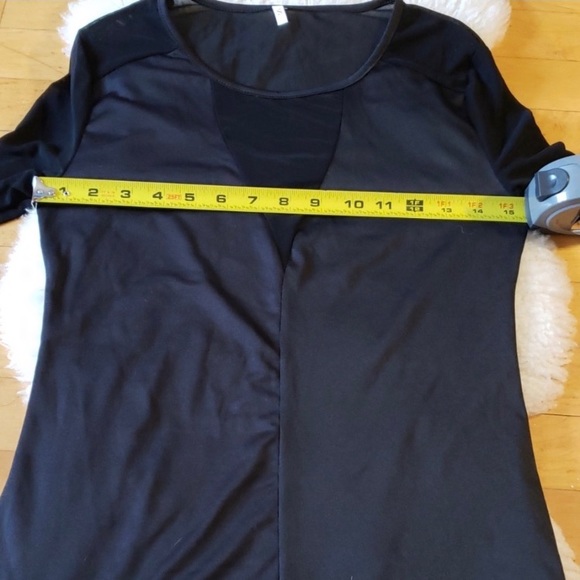 Sheer mesh long sleeve black top - Picture 5 of 6